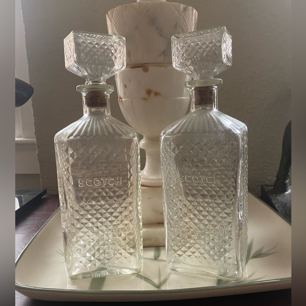 VINTAGE SCOTCH DECANTERS  10 INCH